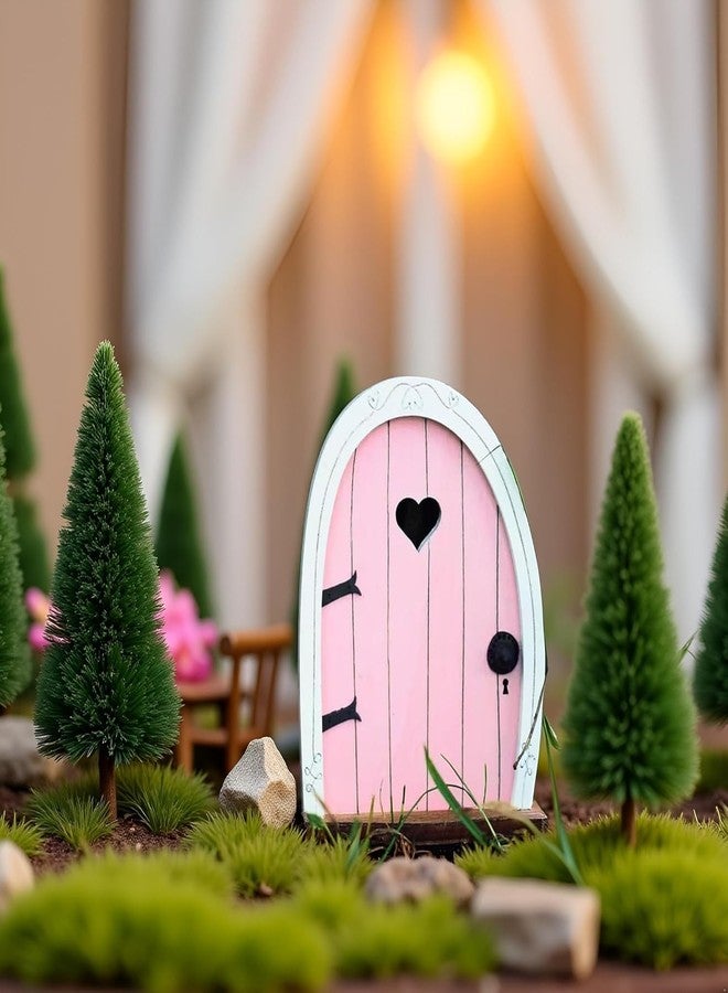 Zhuluck Pink Miniature Fairy Door for Tree, 3D Garden Decor, Bonsai Terrarium Micro Landscape Decoration Accessories Garden Miniatures - Image 5